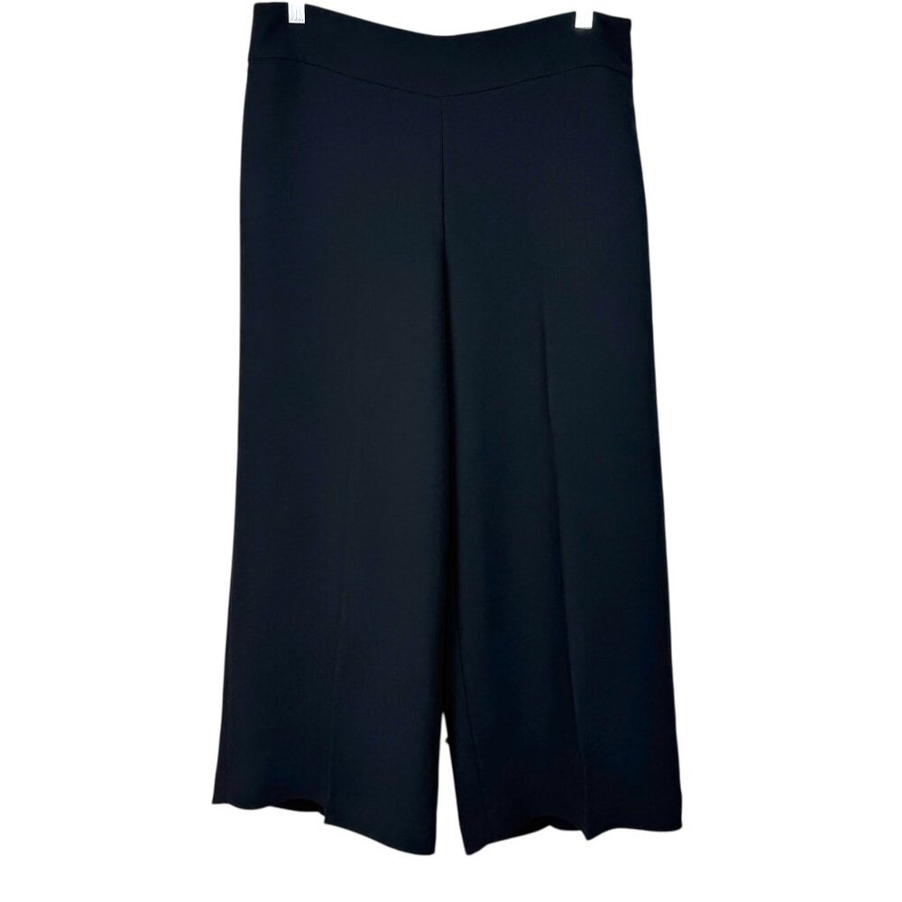 Talbots Black Cropped wide leg dress pant Size 8